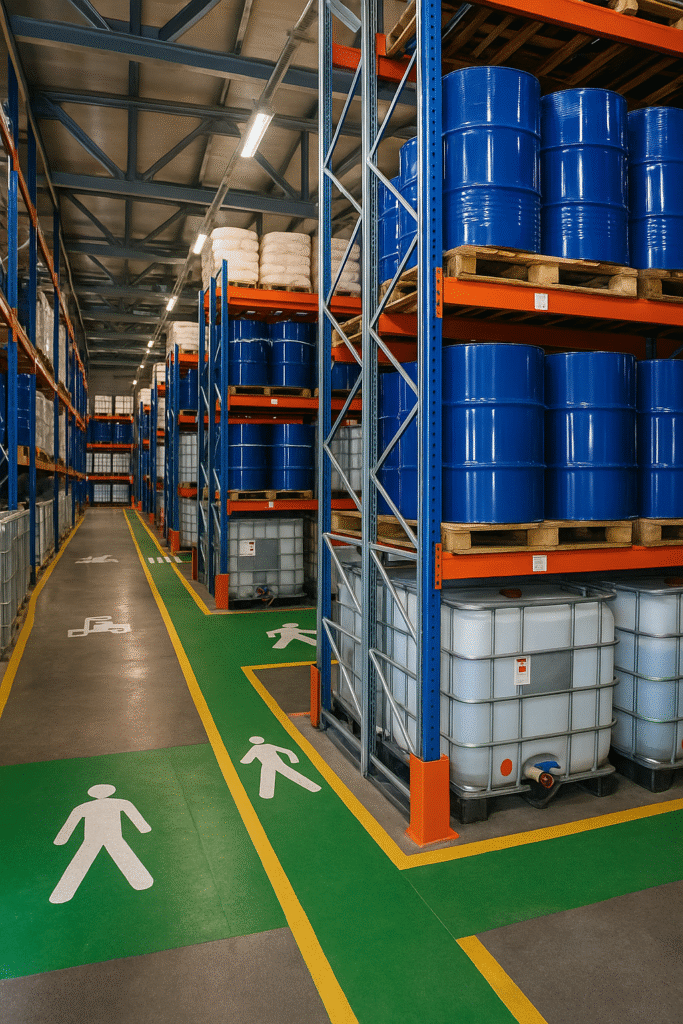 Errores en el almacenamiento de productos químicos y protecciones de seguridad para racks