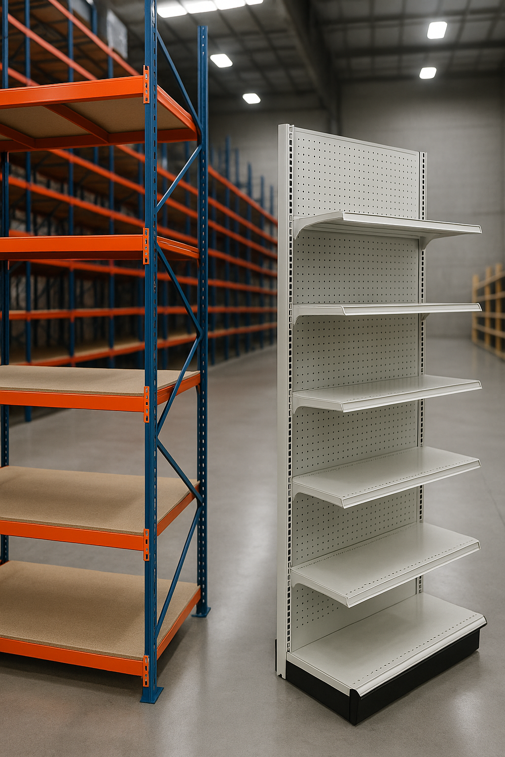 ¿Cuál es la diferencia entre racks industriales y racks comerciales