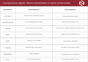 ¿Cuál es la diferencia entre racks industriales y racks comerciales