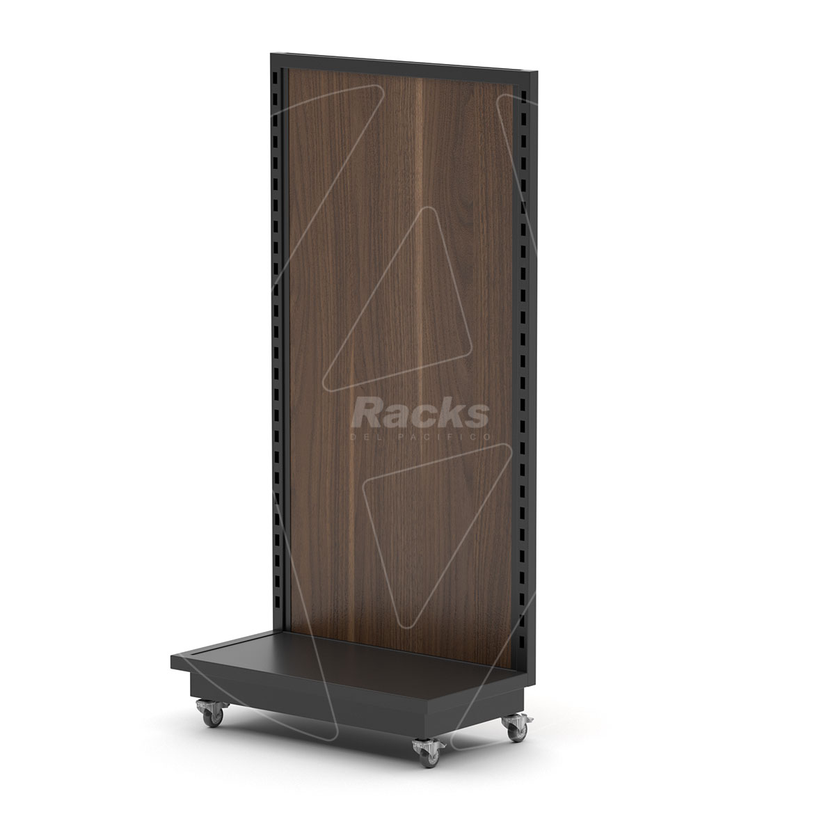 Módulo simple cara con rodachines - Estructura móvil de una sola cara, ideal para exhibición flexible dentro del local.