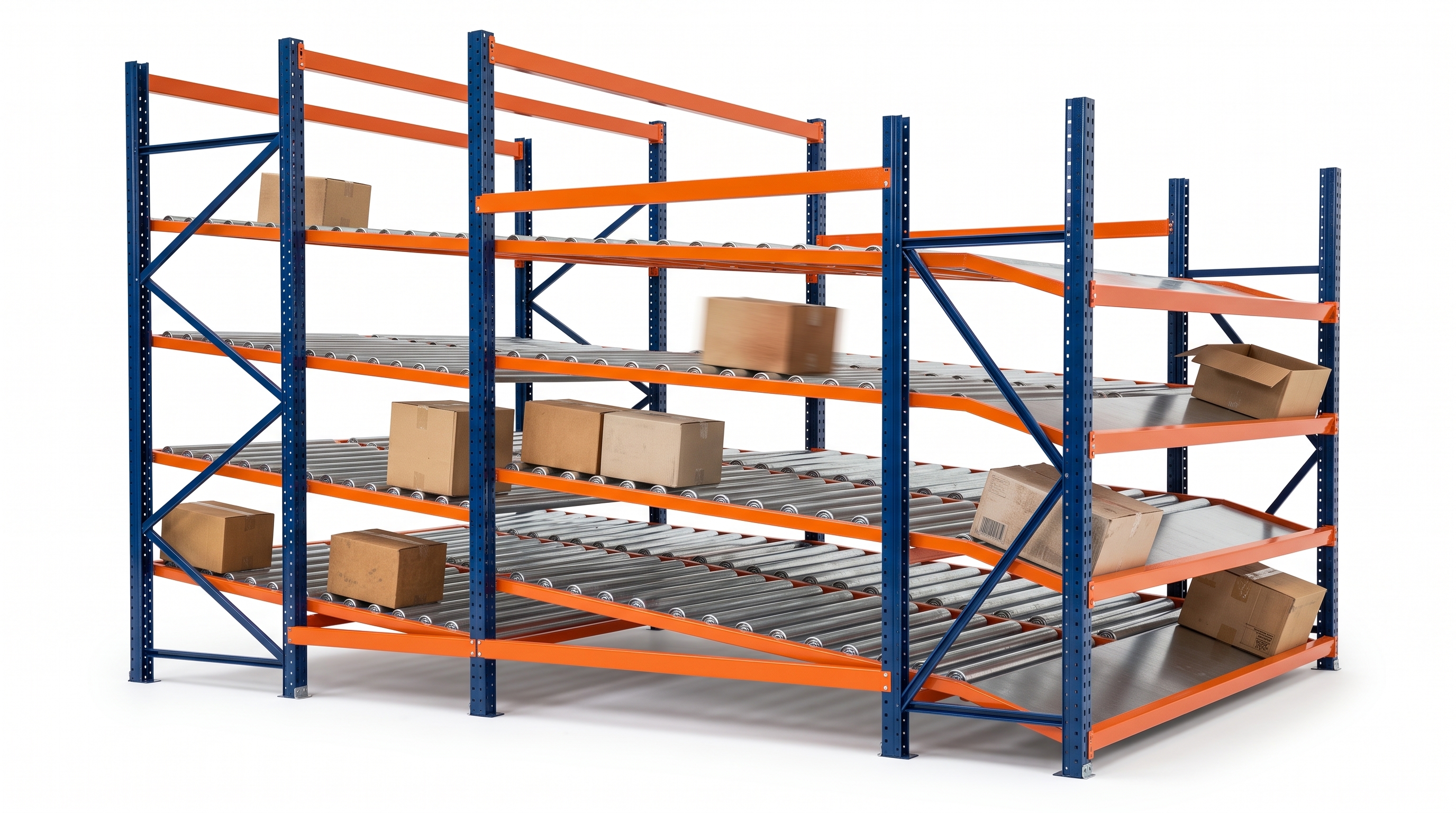 Rack Carton Flow - niveles de carriles por altura