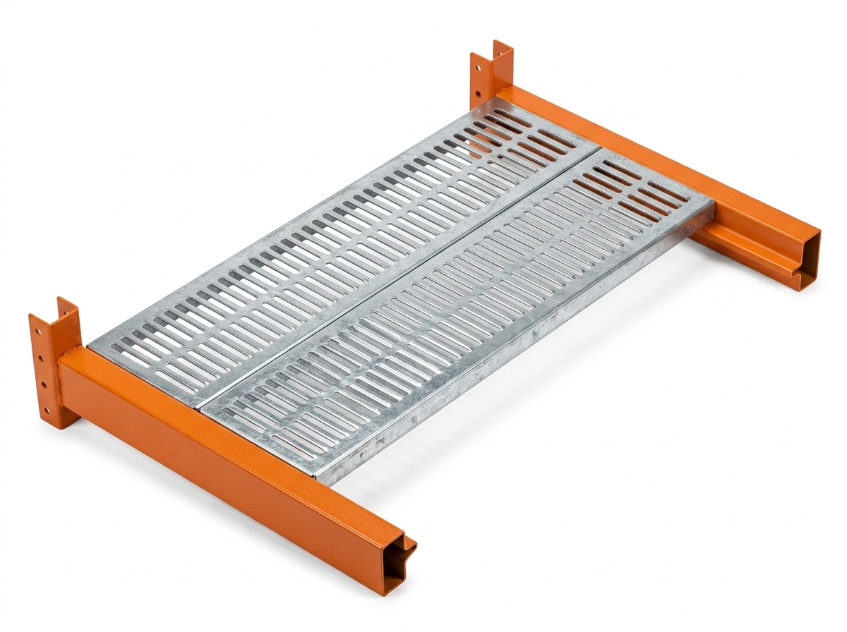 Bandeja metálica perforada - Variante perforada de la bandeja metálica, facilita ventilación y visibilidad del producto almacenado.