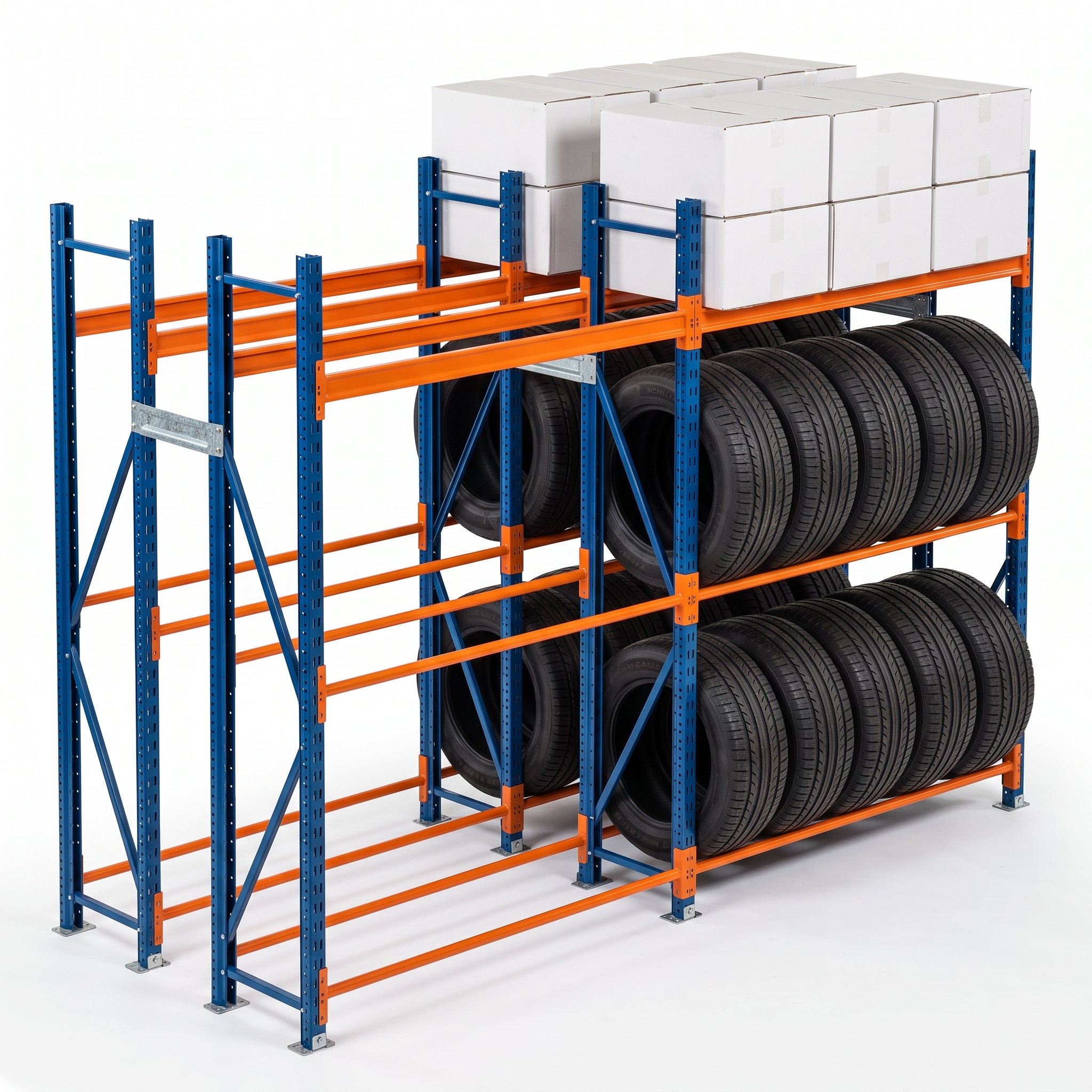 Rack Picking para llantas - Configuración adaptada para almacenar y organizar llantas por referencia.