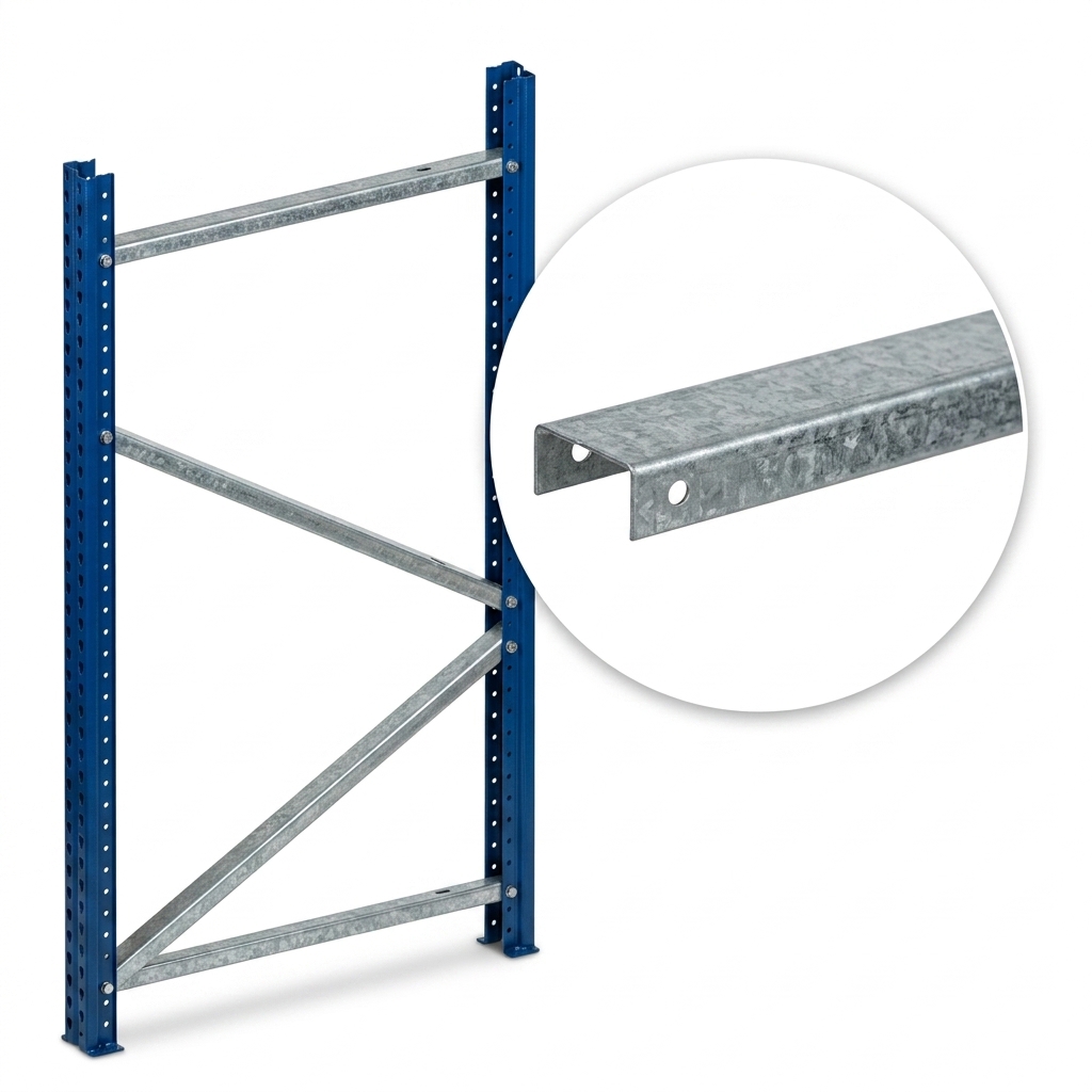 Cercha del marco - Estructura galvanizada que da rigidez lateral al marco y refuerza su capacidad de carga.