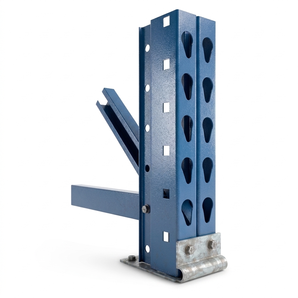 Perfil Teardrop - Perfil de columna con orificio tipo lágrima, la configuración de carga más segura y ampliamente usada en racks industriales.