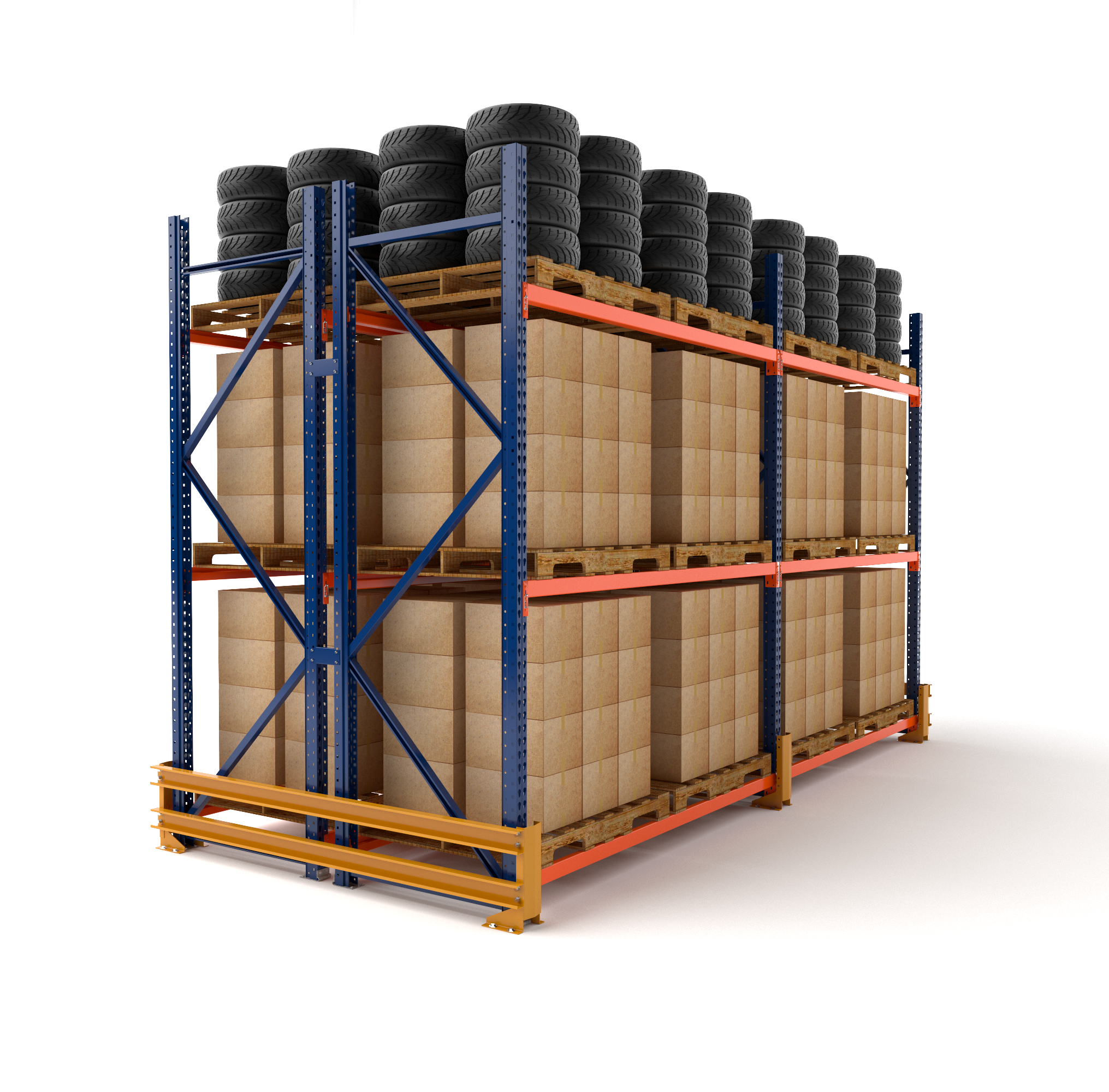 Racks Selectivo - Pallet Racking - Rack de Carga Paletizada - 3D